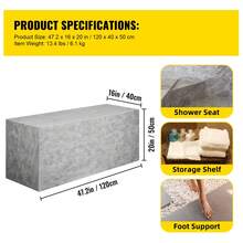 Wall Mounted Shower Seats - 120 X 40 X 50 cm - View 7
