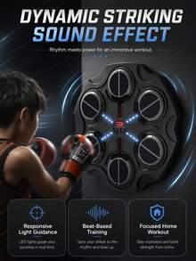 Smart Bluetooth Music Punching Machine, Wall-Mounted Music Punching Target With Rhythmic Lights, Interactive Punching Trainer For Adults And Children, Home Fitness Equipment For Fitness, Stress Relief And Reaction Training - Multicolor - View 3