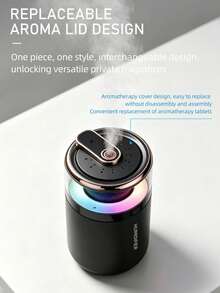 EIGIIS 1pc Portable Mini Humidifier, 180ml Small Humidifier With 2 Modes Large Spray, USB Personal Desktop Humidifiers For Home Bedroom Car Office Travel Yoga With 7 Color LED Light, Bass Work - A - View 5