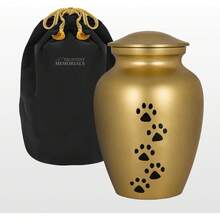 Urna Funeraria Trupoint Memorials para Mascotas Pequeñas, para Cenizas de Perros y Gatos, con Huella de Pata, Urnas de Cremación Negras para Mascotas de hasta 17 libras - Blanco - Ver 10