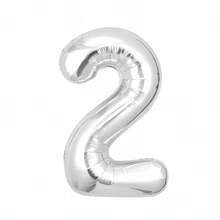 32 Inch Silver Number Foil Balloon, Large Standing Mylar Number Balloon For Birthday Party Decor, Anniversary, Store Opening - 32-inch Silver Number Balloon - View 6