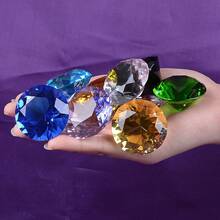 Colorful Transparent Crystal Diamond Decor Glass Large Gemstone, Extra Large Artificial Crystal Diamond, Black Red Blue Green Purple Multicolor Options, Counter Display Window Decoration, DIY Handmade Accessories Gift, High Refraction Transparent Glass Diamond, Wedding Window Display Photography Prop - Multicolor - View 5