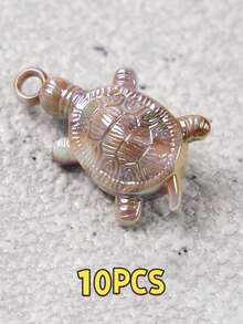 Electroplated UV Colorful Turtle Pendant, Dual-Color Acrylic Pendant, Suitable For DIY Earrings, Bracelets, Necklaces - Multicolor - View 13