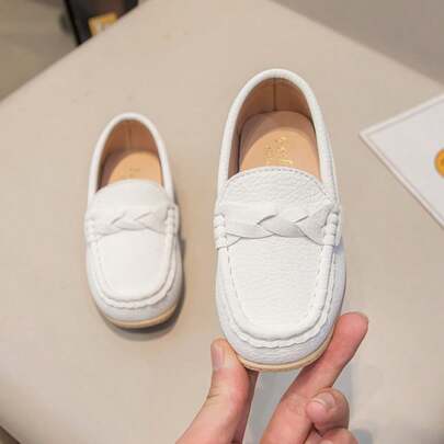 1 Pair Boys & Girls Spring/Autumn Slip-On Driving Loafers, Comfortable School Shoes For Daily Campus Wear, All-Season