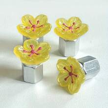 2pcs Petal-Shaped Aluminum Alloy Caps, Universal Decorative Accessories, Suitable For Bicycles And Motorcycles - Multicolor - View 6