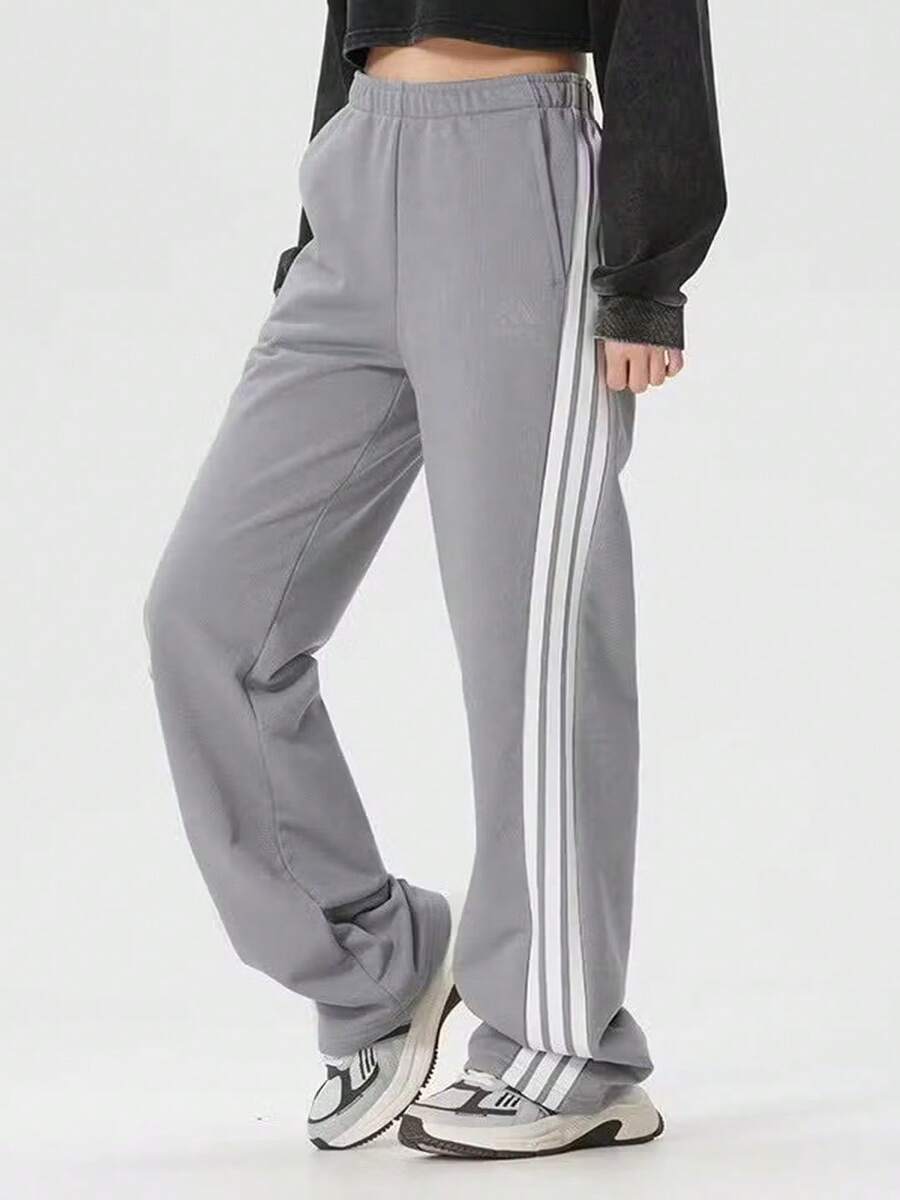 Adidas New DCE KN PNT Classic Retro Casual Sports Knit Pants - Grey - View 1