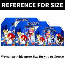 Sonic Authorized 1PC Healing Adventure Theme Birthday Party Decoration Backdrop (82.7x59.1/59.1x39.4/39.4x29.5 Inch), Suitable For Boys And Girls Birthday Party Background, Children Newborn Cake Table Party Wall Decoration Banner, Outdoor Indoor Photography Photo Backdrop Props - Multicolor - View 4