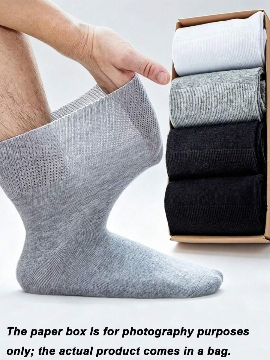 1/6 Pairs Men's Extra Large Socks | Ultra Wide Non-Restrictive Cuff | Soft, Breathable, Moisture-Wicking, Unisex, Loose Fit Comfortable - Multicolor - View 1