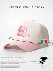1pc Men's M Letter Mexican Flag Embroidered Baseball Cap, Street Fashion Casual Hat For Spring/Autumn Travel, Beach Vacation - Multicolor - View 5
