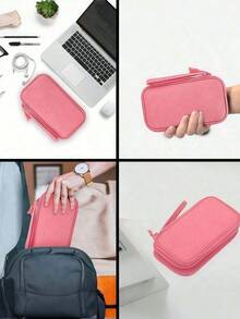 1pc Double Layer Digital Accessories Storage Bag, Universal Electronic Product Travel Cable Organizer, Suitable For Phone Storage Bag, Data Cable Organizer, Coin Purse, Jewelry Storage Bag With Compartments, Suitable For Power Bank,Bedroom Room Decor,Back To School - Multicolor - View 7