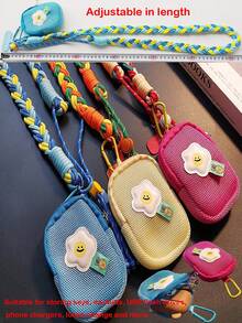 1 Peça Cordão Transversal para Celular Dopamine Fresh Casual com Blocos de Cor Macaron, Alça Ajustável com Nó e Zíper, Mini Porta-Moedas, Acessório 2 em 1 Antiperda para Celular, Charm de Bolsa para Meninas, Compras Diárias, Uso Externo, Viagem e Transporte, Alça de Pulso/Ombro para Smartphone, Halloween - Multicolorido - Visão 11