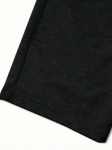 Girls' Summer Lightweight Knitted 5-Inch Shorts, Loose Casual Side Pocket Sports Pants, Versatile Everyday Outdoor Style - Black - View 7