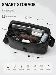 Men's Japanese Minimalist Crossbody Shoulder Bag, High-End Casual Commute Travel Daily Large Capacity Messenger Bag - Multicolor - View 6