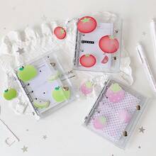 1pc Mini Photo Card Album With Fruit Bead Pendant, Transparent Polka Dot Cover, Replaceable Pages Idol Card Storage Binder, Student Star Card Collection Book, Strawberry Tomato Green Apple Pattern, Back To School,Card Holder - Photo Album - View 5
