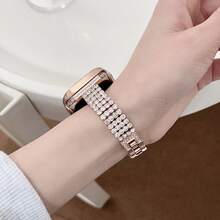 1pc Women's Luxury Rhinestone Metal Watch Band, Compatible With AppleWatch Series 11 10 9 8 7 6 5 4 3 2 1 38/40/41/42/44/45/46/49mm Ultra 1/2/3 SE, Suitable As Valentine's Day, Birthday Or Mother's Day Gift For Girlfriend, Friend Or Family (Band Only) - Rose Gold - View 5