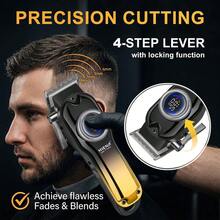 HIENA 4-In-1 Professional Men's Hair Clipper Trimmer Set LCD Digital Display Wireless Hair Clipper Trimmer Shaver Nose Hair Trimmer Men's Grooming Tool Gift Set - View 3
