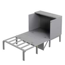 Bed Frame Folding Bed 90x200cm - Scandinavian White Design - Grey - View 9