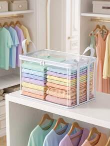 1/2pcs Portable Transparent PVC Storage Bag, Multi-Functional Organizer Box With Backpack Strap, Zipper And Handle, Durable Rectangular Large Capacity Storage Bag For Clothes, Books, Toys And More - Multicolor - View 4