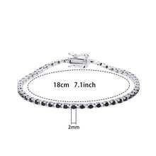 emejewe 1D VVS1 Moissanite Tennis Bracelet, Original S925 Sterling Silver Plated With White Gold, Comes With GRA Certificate, Unisex - Black - View 24