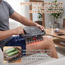 Multifunctional Massage Gun, Muscle Massage Gun, Featuring 9 Massage Modes And 9 Adjustable Speed Settings. Suitable For Use In The Gym, The Office Or At Home. A Practical Gift For Parents, Partners And Friends. Fitness Accessory - Grey - View 11