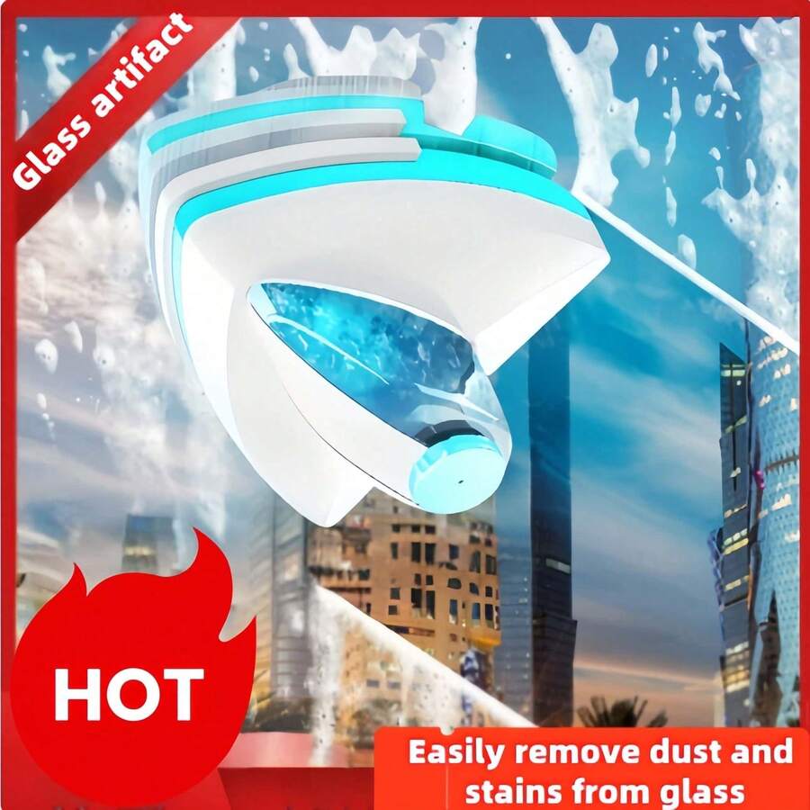 1pc Multifunctional Magnetic Glass Scraper Cleaner, Made Of ABS Material With Water Storage And Hand Protection Function, Equipped With Powerful Suction Cup Non-Mark Rubber Blade, Easily Clean Windows, Doors And Mirrors, High-Rise Building Magnetic Double-Sided Glass Cleaner, Strong Magnetic Glass Cleaning Tool, Suitable For 3-10mm Thick Single-Layer Glass, No Electricity Required, Durable Plastic