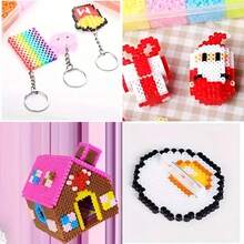 144 Colors 2.6mm Mini High-Quality Fuse Beads Set With Upgraded Tool Kit, Includes Templates And Tools, Suitable For Home DIY Pixel Art, Handmade Beading Set, Perfect For Creative Art Projects And Home Decor, Valentine's Day Gift - Multicolor - View 9