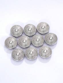 1/2/5pcs 23mm Vintage Totem Pattern Round Button Covers, Metal Button Covers, Detachable Button Covers With Clips, 3D Decorative Buttons For Clothing, Button Snaps With Pliers, Suitable For Dresses, Evening Gowns, Shirts Accessories - Multicolor - View 12
