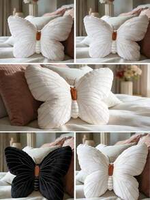 1pc White Butterfly Decorative Throw Pillow, Romantic Atmosphere Cushion, Girly Dorm Bedding, Suitable For Dorm, Living Room Sofa, Bedroom - White - View 4