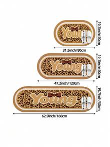 1pc Leopard Print Cute Rug, Kitchen Rug, Hallway Rug, Suitable For Bathroom, Kitchen, Outdoor, Indoor, Bedroom, Living Room, Bedside, Decorative Rug, Machine Washable Easy To Clean, Entryway Mat, Non-Slip Bottom, Bedroom Decorative Rug - Multicolor - View 2