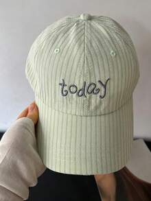 1件女款條紋棒球帽，可愛刺繡字母蝴蝶結夏季遮陽帽，時尚休閒防曬帽，清新返校季最佳禮物 - 彩色 - 查看 9