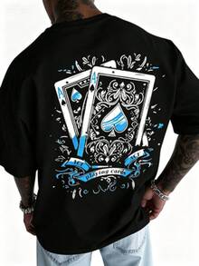 Camiseta Casual de Verano para Hombre de Manga Corta T Camisas de verano para hombre t Camiseta de regalo, top de verano con estampado de tarjeta - Noir 2 - Ver 4