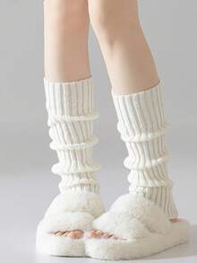 1 Pair Japanese Sweet Style Trumpet Leg Warmers, Dopamine Candy Colorful Ruffle Cuff, Foldable Y2K Star Cartoon Knit Wide Leg Leg Warmers, Soft Girl Daily Outfit - Multicolor - View 15