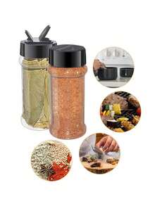 1-15pcs Spice Jar Set, Round Spice Cans, Kitchen Barbecue Spice Bottles, Spice Rack Storage Box, Kitchen Tools, Kitchen Accessories, Pour/Sift Shaker Lids, Suitable For Kitchen Storage, Outdoor Camping, Picnic, Barbecue - Multicolor - View 3