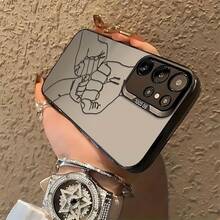 Custodia per telefono con design a linee creativo e personalizzato, adatta per Samsung Galaxy S25 S24 S23 S22 S21 S20 FE Ultra Plus 4G 5G, con copertura posteriore opaca anti-caduta. - nero traslucido - Visualizzare 4