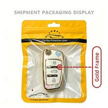1pc Car Key Case-Edgy Print,Suitable For Audi A3 8P, A6 C6, Q3 8U, A1 8X, Q7 4L, TT 8J, R8 42.Advanced Soft-Touch, Does Not Block Signal, Unisex. - Audi 3 Button Model CA - View 19