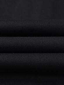 Men's Black Casual Sports Pants, Drawstring Waist With Side Stripe Design, Versatile Straight Leg, Autumn Style - Black - View 9