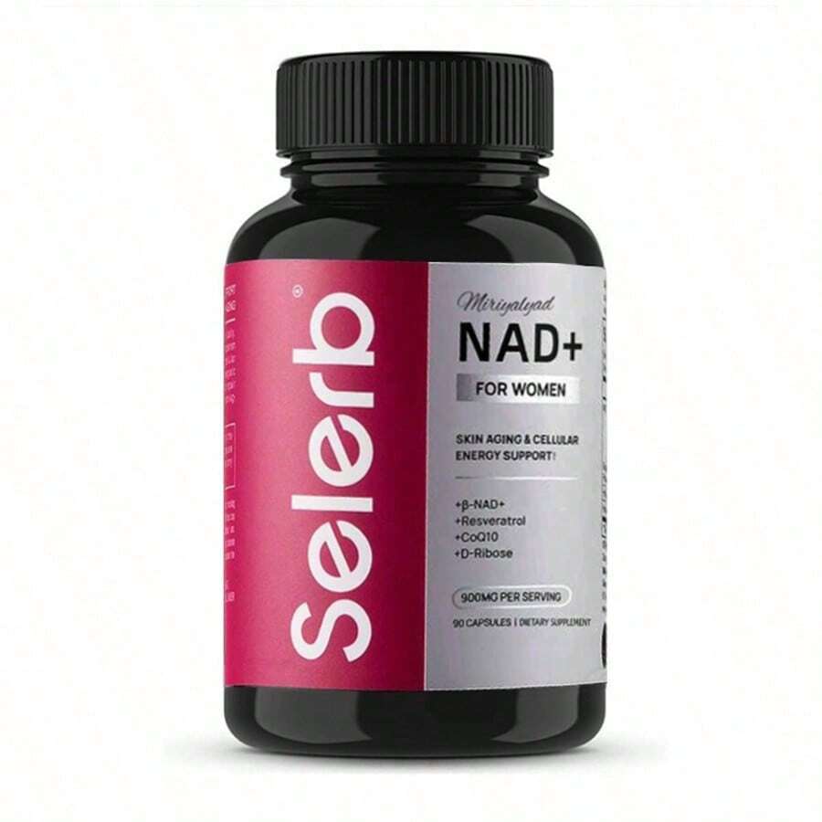 Miriyalyad NAD+ Dietary Supplement Capsules Formulated For Women Multi Ingredient Blend β-NAD+ Resveratrol CoQ10 D-Ribose Nutritional Support For Cellular Energy & Skin Wellbeing 90 Capsules - 1件 - 查看 1