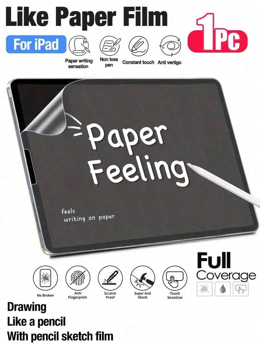 1pc Paper-Feel Screen Protector For 2024/10/11 A16, Soft Non-Glass Material, High Sensitivity, Suitable For Multiple Screen Types - Clear - View 1