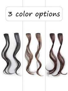2 PCS Synthetic Bangs,Synthetic Wig With Split Bangs, Clip On Forehead, Natural Seamless, Synthetic Dragon Beard Bangs, And Eight Character Bangs,Suitable For Women's Daily Wear Synthetic Bangs, Halloween - Multicolor - View 6