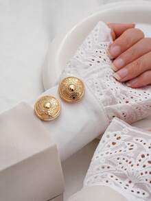 1/2/5pcs 23mm Vintage Totem Pattern Round Button Covers, Metal Button Covers, Detachable Button Covers With Clips, 3D Decorative Buttons For Clothing, Button Snaps With Pliers, Suitable For Dresses, Evening Gowns, Shirts Accessories - Multicolor - View 15