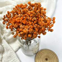 25/50/100/300pcs Realistic Artificial Maintenance-Free Flower Bouquets, Suitable For Home Decor, Floral Arrangements, Flower Shop Supplies, Gypsophila Mini Flower Bouquets, DIY Handmade Crafts, Wedding, Home And Office Decor, Party And Garden Decoration, Pressed Flowers Floating Vase Glass Dome Floral Materials, Wreath Handmade Crafts - Orange - View 9