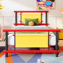 Kids Bed Frame 90x200 With Drawers - Colorful Metal Frame - 紅色 - 查看 1