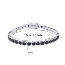 emejewe 1D VVS1 Moissanite Tennis Bracelet, Original S925 Sterling Silver Plated With White Gold, Comes With GRA Certificate, Unisex - Black - View 31