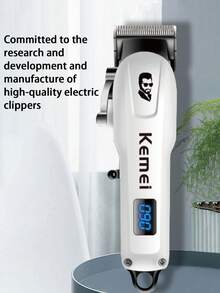 Kemei KM-232 Portable Electric Hair Clipper Wireless Hair Trimmer Adjustable Cutting Angle Suitable For Men USB Rechargeable Daily Home Or Barbershop Use Precise T-Shaped Blade Small Hair Clipper Travel Essential - White - View 3