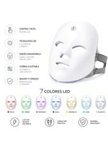 7-Color LED Facial Spa Skin Care Mask - White - View 2