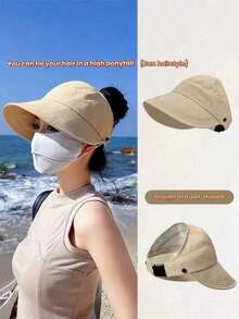 1pc Multicolor Breathable Sun Protection Baseball Cap, Fashionable Multi-Purpose Duckbill Hat With Mask Hook, Soft Foldable, Suitable For Outdoor Activities And Daily Wear, Women's Hat, Men's Hat, UV Protection, Holiday Gift - Multi-color - View 10