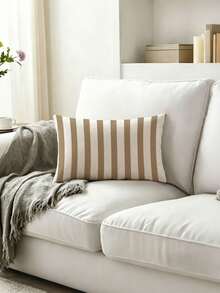 2 Stück, minimalistischer Stil Kissenbezug, Beige & Braun Linien Design Kissenbezug, verschiedene Größen, Kissenbezug, Lendenkissenbezug, Kissenbezug, Heimdekoration, Wohnzimmerdekoration, Sofa Wohnzimmer, Wohnzimmerdekoration, Valentinstag Geschenk für ihn/sie, Sofadekoration, Sofakissenbezug, Autokissenbezug, Kissenfüllung nicht enthalten - Beige - Übersicht 5