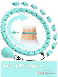 JLoibao Weighted Circle untuk Dewasa, Alat Penurunan Berat Badan, Ukuran Plus 47 Inci/120cm, 24 Mata Rantai yang Dapat Dilepas & Bola Kosong DIY, Latihan yang Cocok untuk Wanita dan Pemula - Cadet Blue - View 8