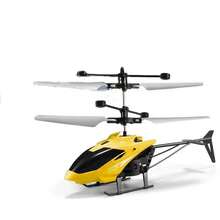 Helicóptero con sensor de control remoto para niños con función de levitación, adecuado para uso en interiores y exteriores, un regalo de cumpleaños para niños y niñas, juguete eléctrico. - amarillo con rc - Ver 8