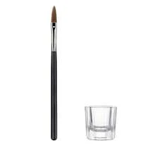 2pcs Set, Includes 1 Nail Brush, 1 Glass Mixing Cup, Professional Nail Extension Tools, Suitable For Acrylic Nail Tips - Multicolor - View 2